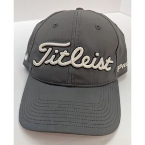 Titleist Golf Hat Gray FJ Foot Joy Pro V1 Adjustable Cap